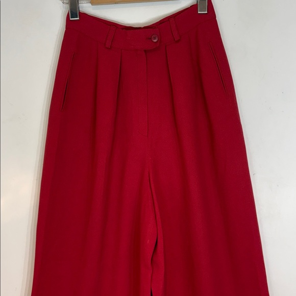 Sonia Rykiel Paris High Waist Wide Leg Trousers Red 42 small - Picture 2 of 10